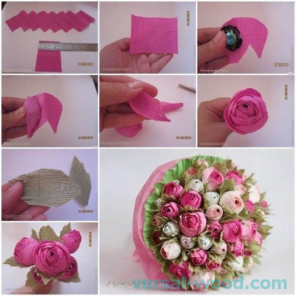 fotografija ruža s papirnatih salveta