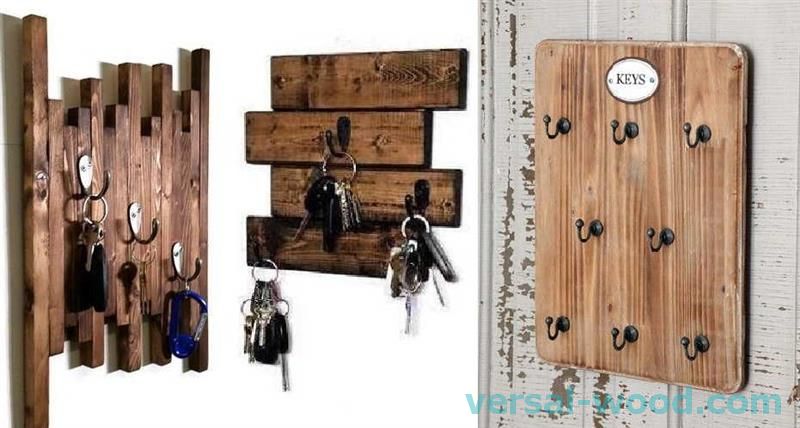 Zidni držač za ključeve od drvenih dasaka