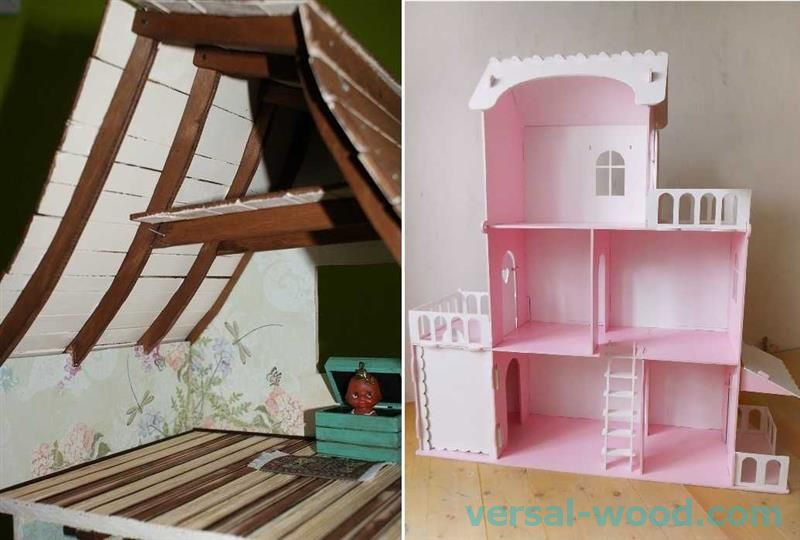 Streha na hiši za lutke je lahko izdelana drugače, lahko pa tudi drugače.