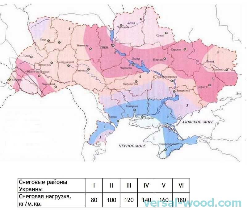 Зоны снеговых нагрузок