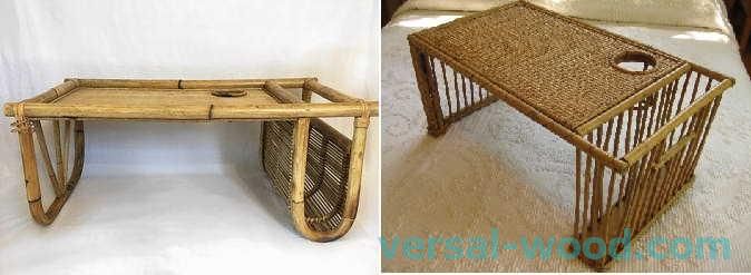 Бамбук для нашої країни екзотичний матеріал, але столик для сніданку в ліжко можна знайти і бамбуковий